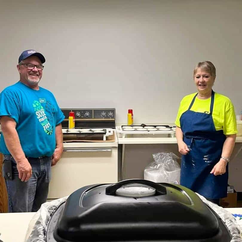 Chaseburg Area Cancer Walk volunteers preparing food
