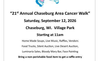 Join Us for the 21st Annual Chaseburg Area Cancer Walk!